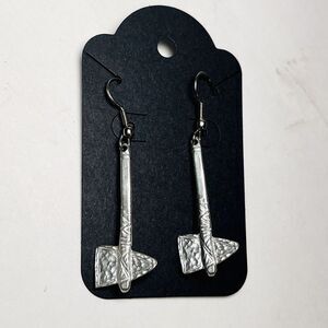 Tomahawk Earrings Silver Pewter Axe Hatchet Battleaxe Weapon‎ Dangle